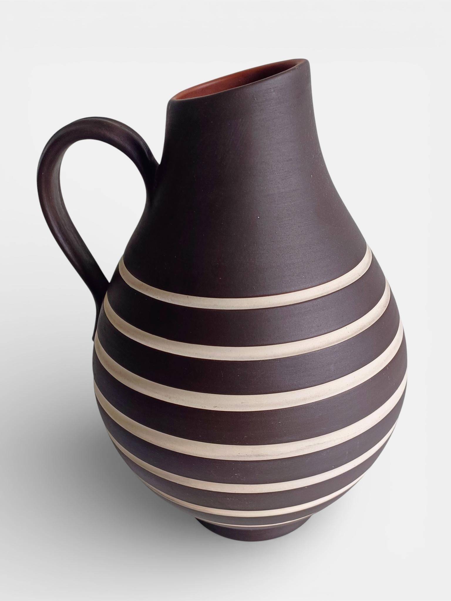 Mid-Century Modern Terracotta Pitcher by AKRU, West Germany, 1950s