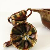 Duo of flamed bowls and matching dinette cups