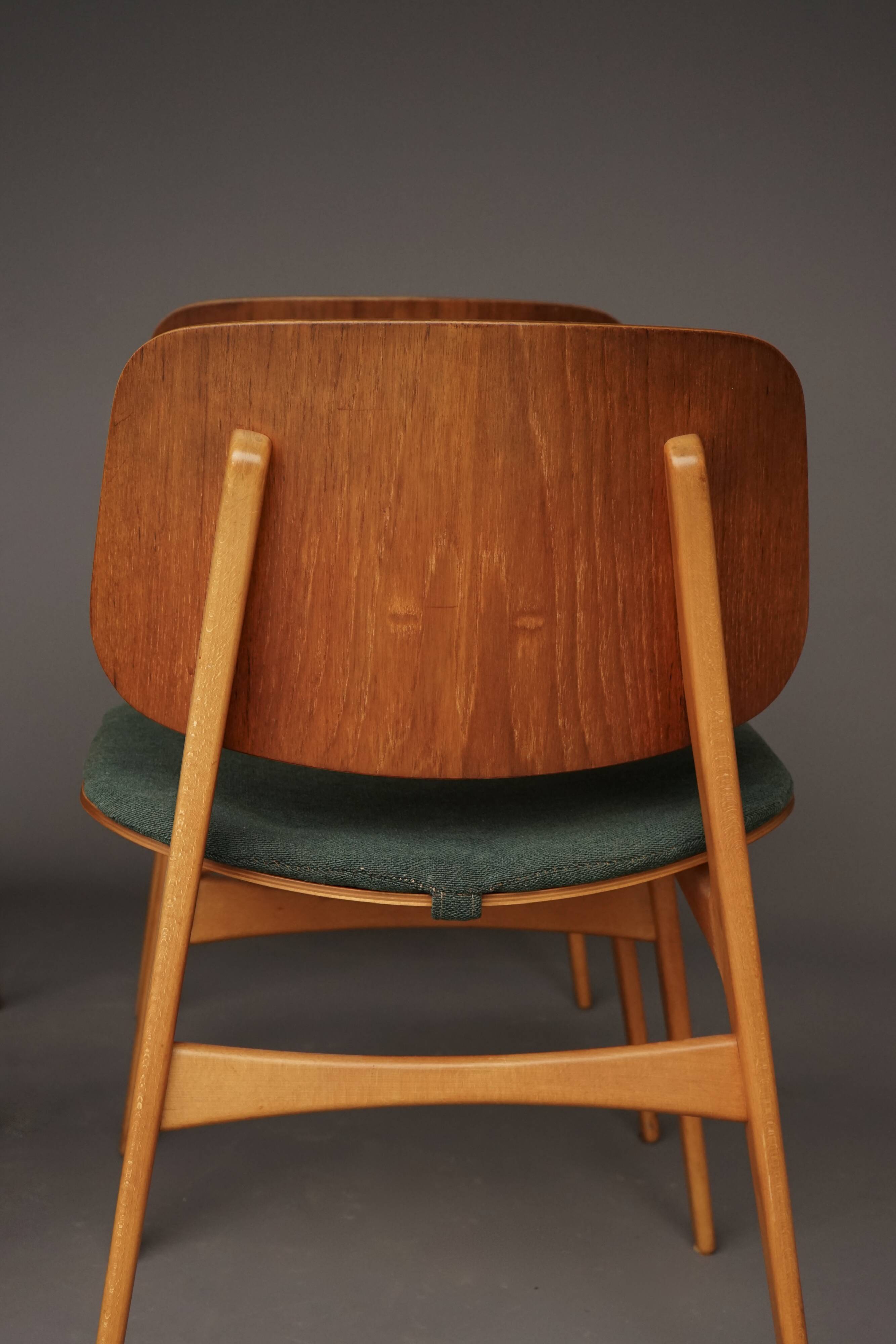 Model 155 Shell Chairs by Børge Mogensen for Søborg Møbelfabrik. Denmark