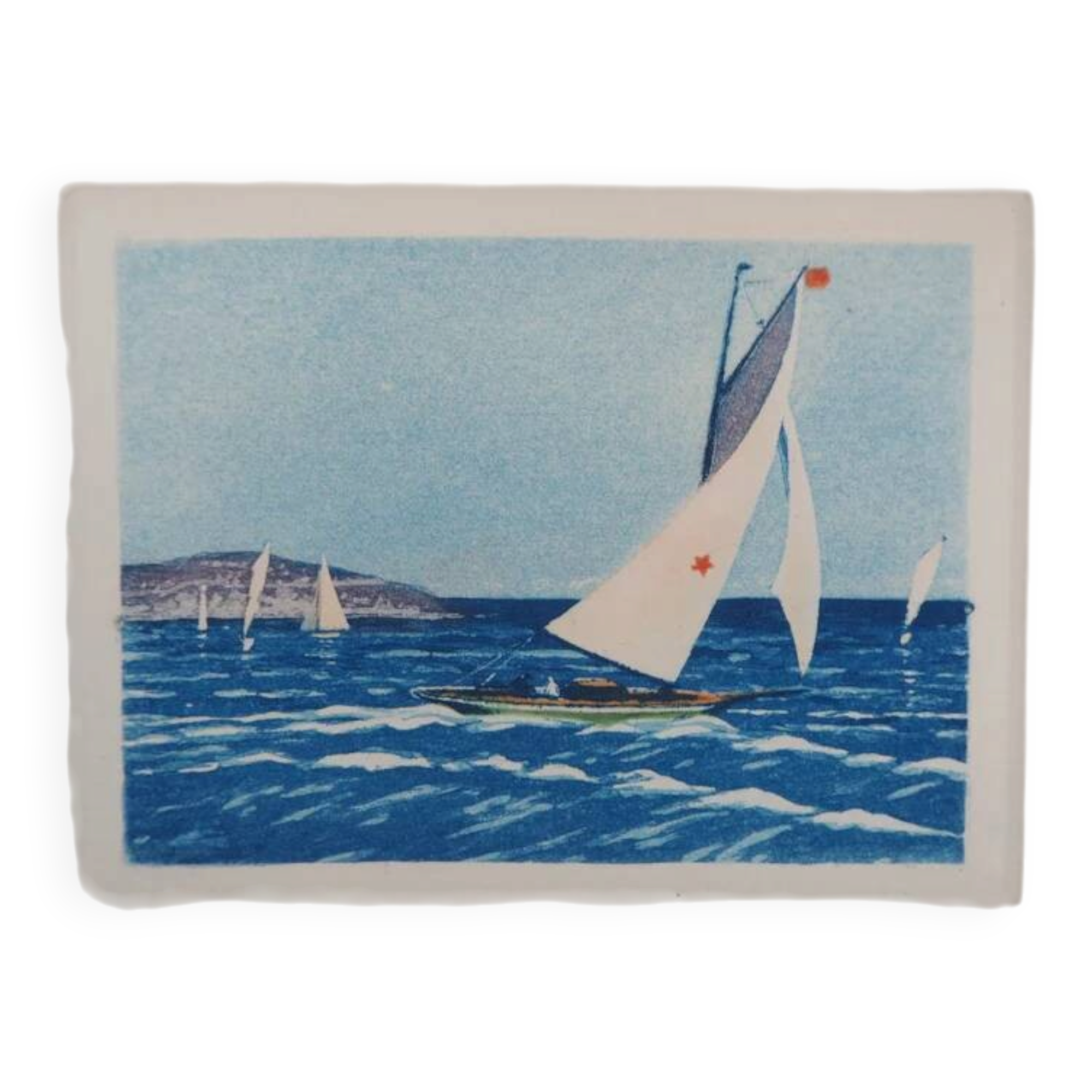 René Ligeron: Regatta on the Atlantic, signed original engraving.
