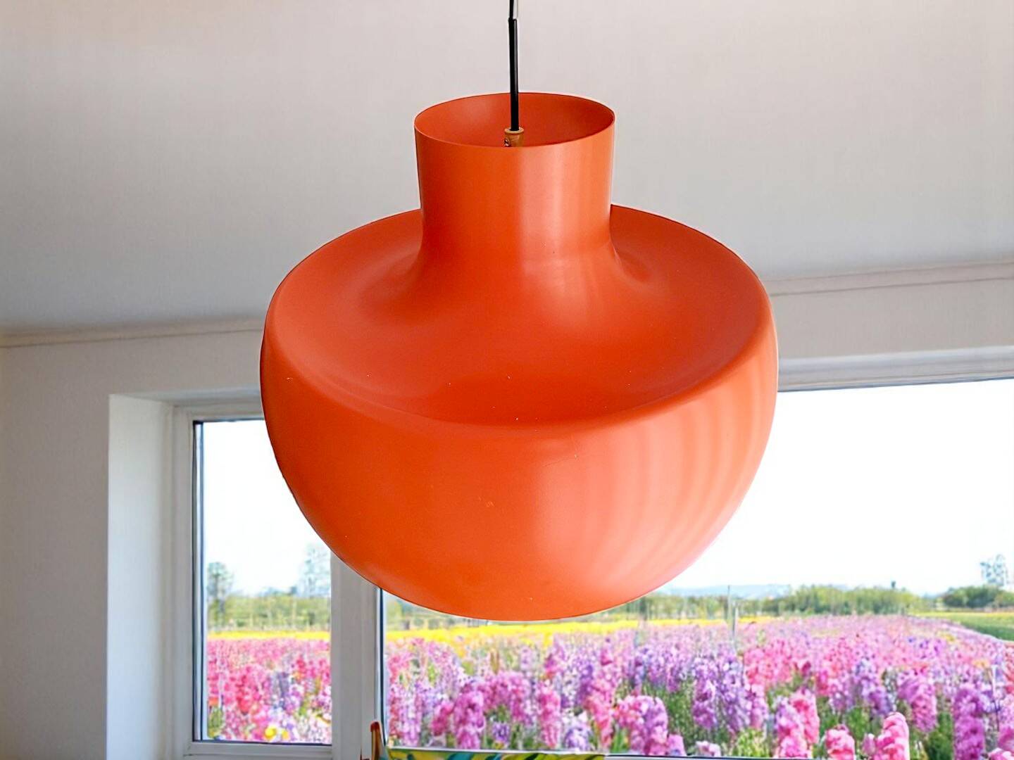 Large orange pendant light for dining room