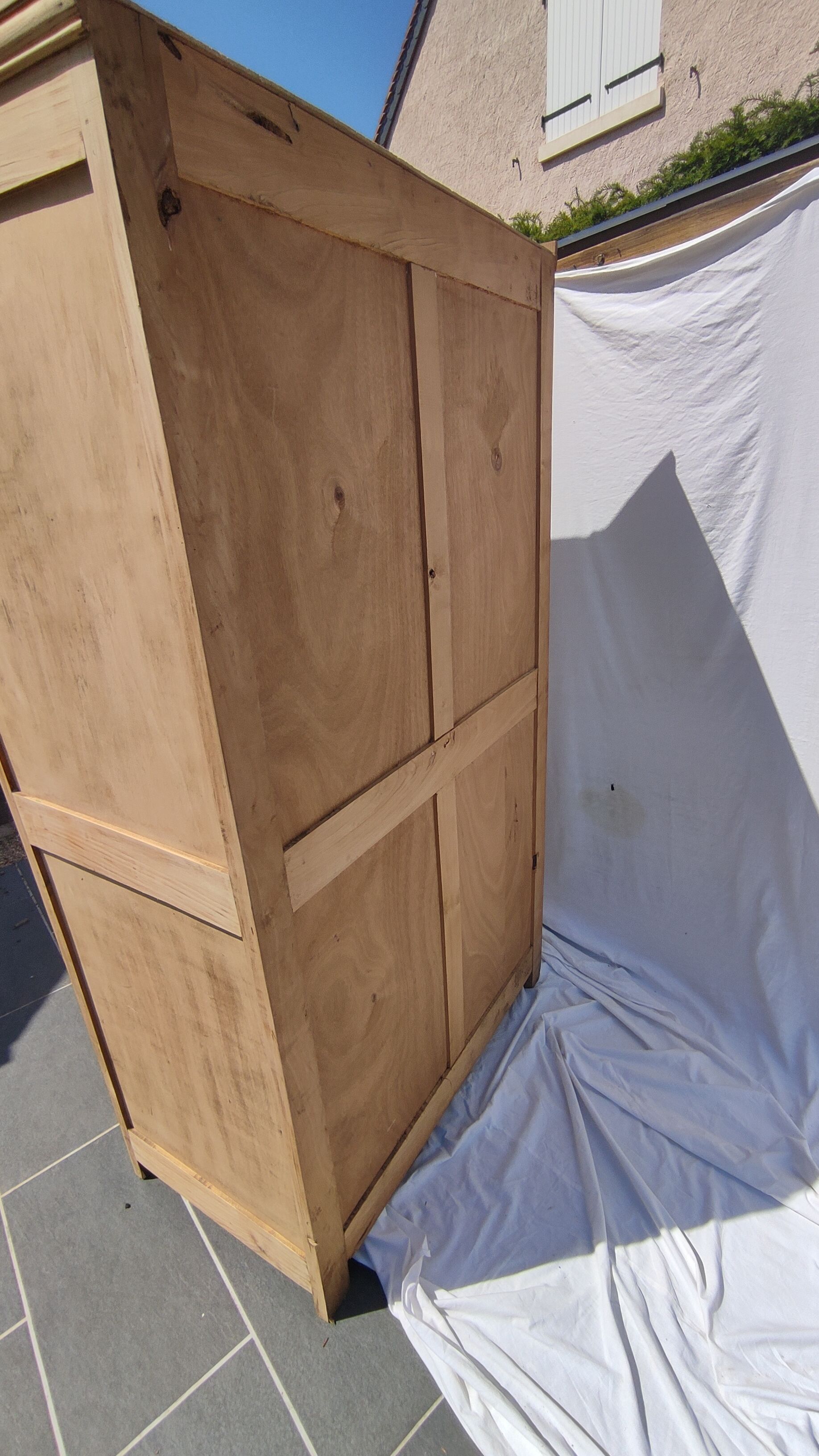 Parisian wardrobe in raw wood