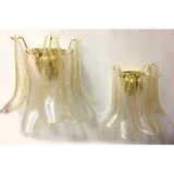 Clear-gold “selle” murano glass wall sconces