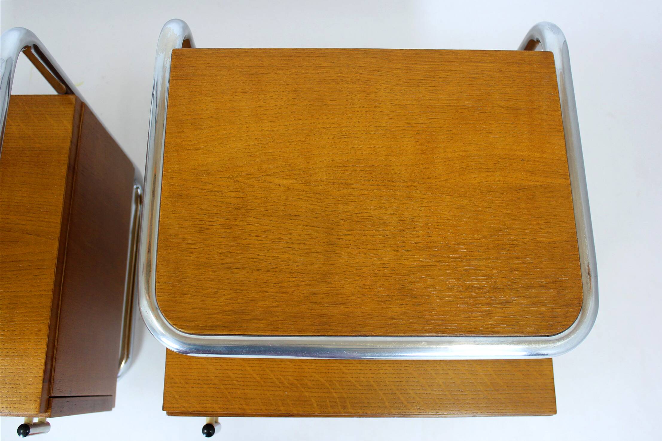 Restored Bauhaus Bedside Tables by Hynek Gottwald, 1930s, Set of 2