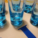 Verres a orangeade coktail bleus turquoise vintage