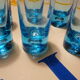 Verres a orangeade coktail bleus turquoise vintage