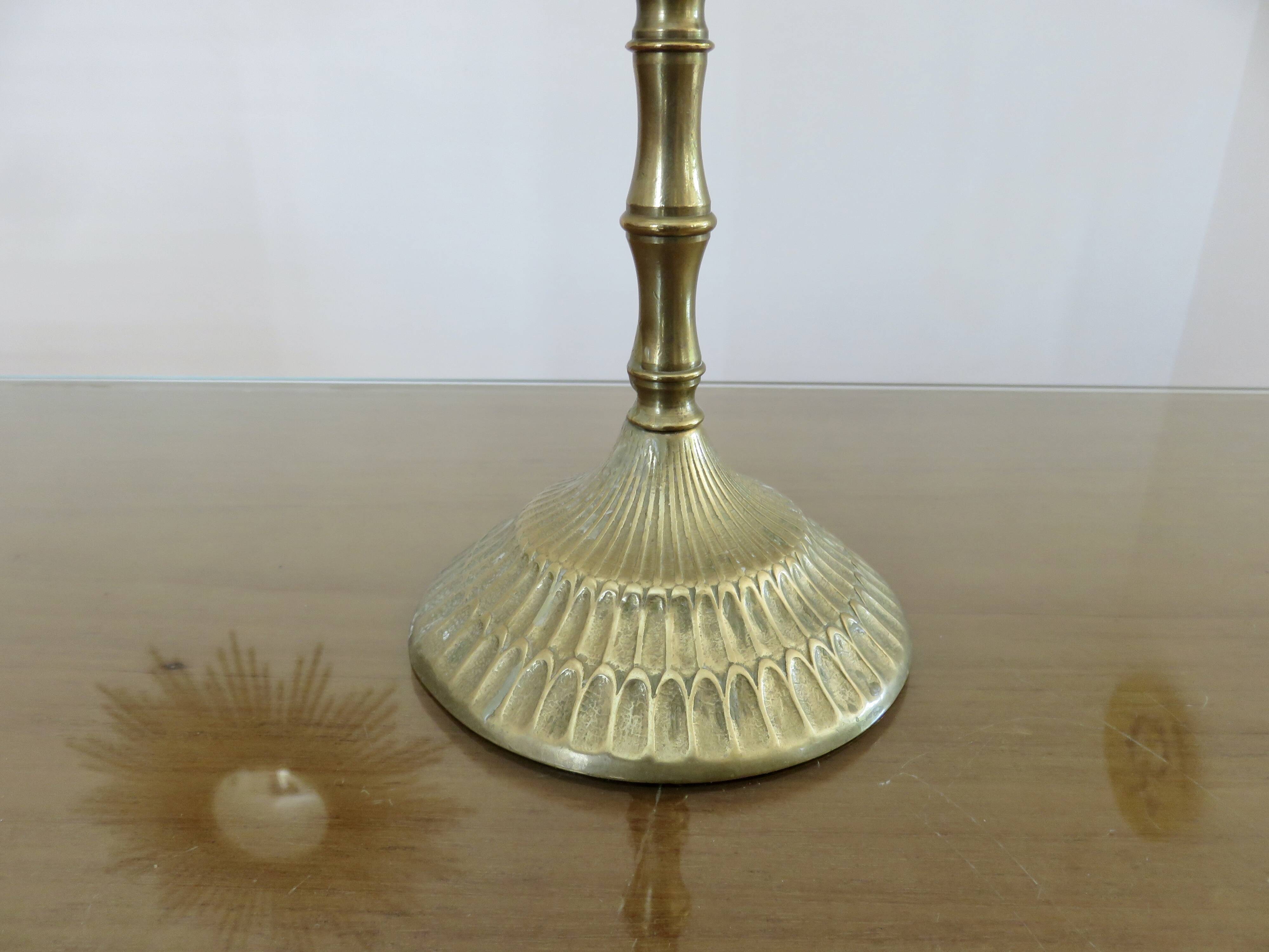 Large candle holder, candlestick, solid bronze, 7 candles, 1970s, Menorah