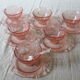 6 pink Vereco coffee cups in excellent condition