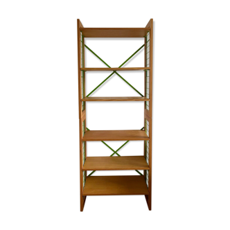 Étagère en bois et métal, années 60-70