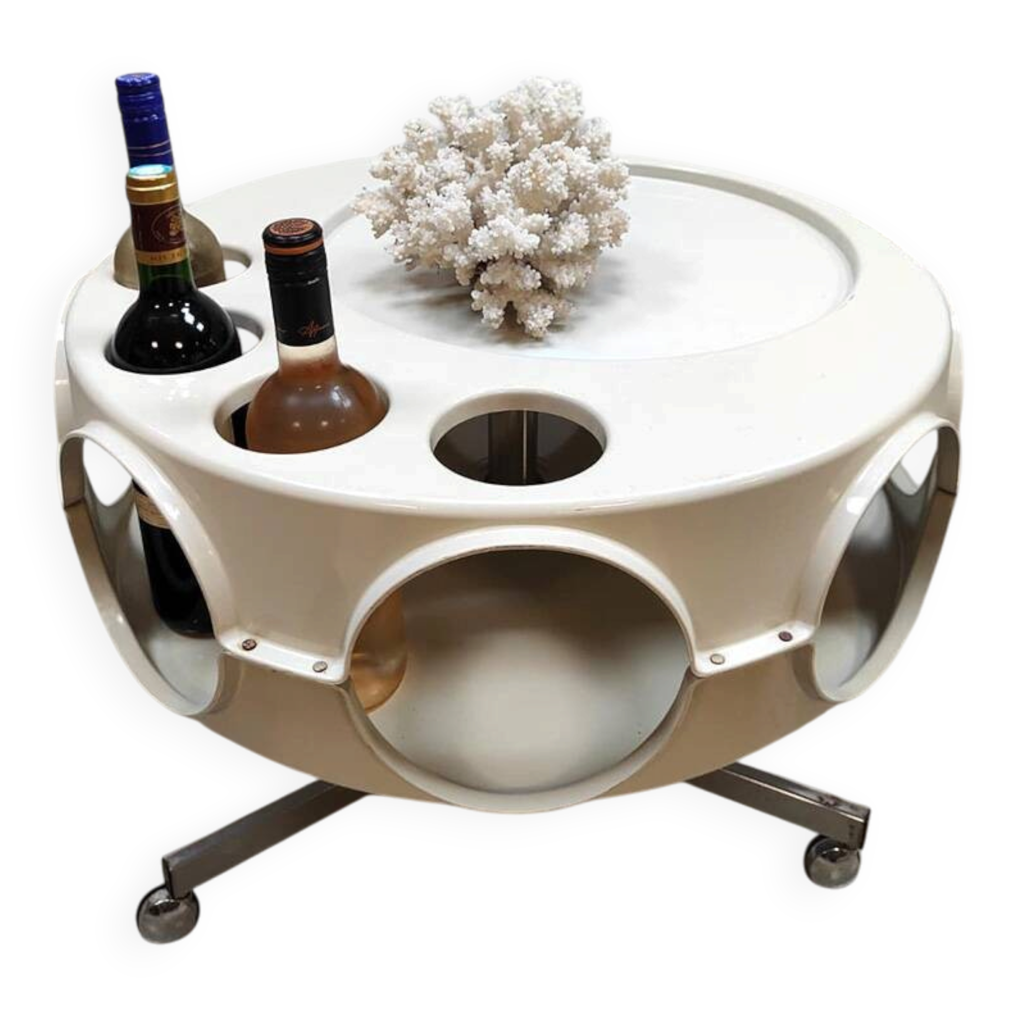Table basse trolley Rotobar Space Age Curver