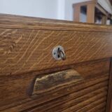 Meuble classeur à rideaux double porte coulissante ancien 1950