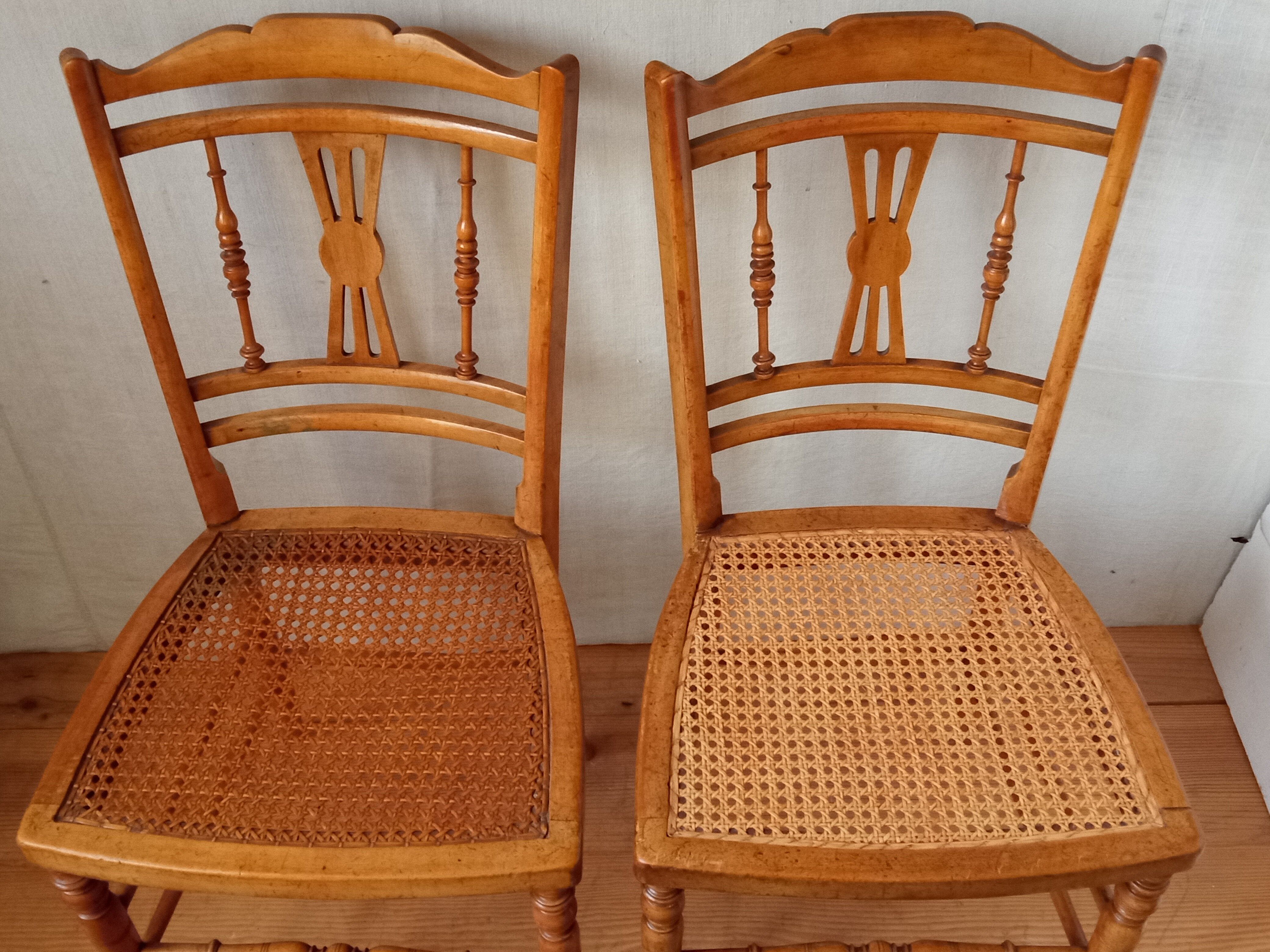 Old carved chairs in turned wood