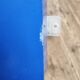 Letter E vintage sign in blue plexiglass