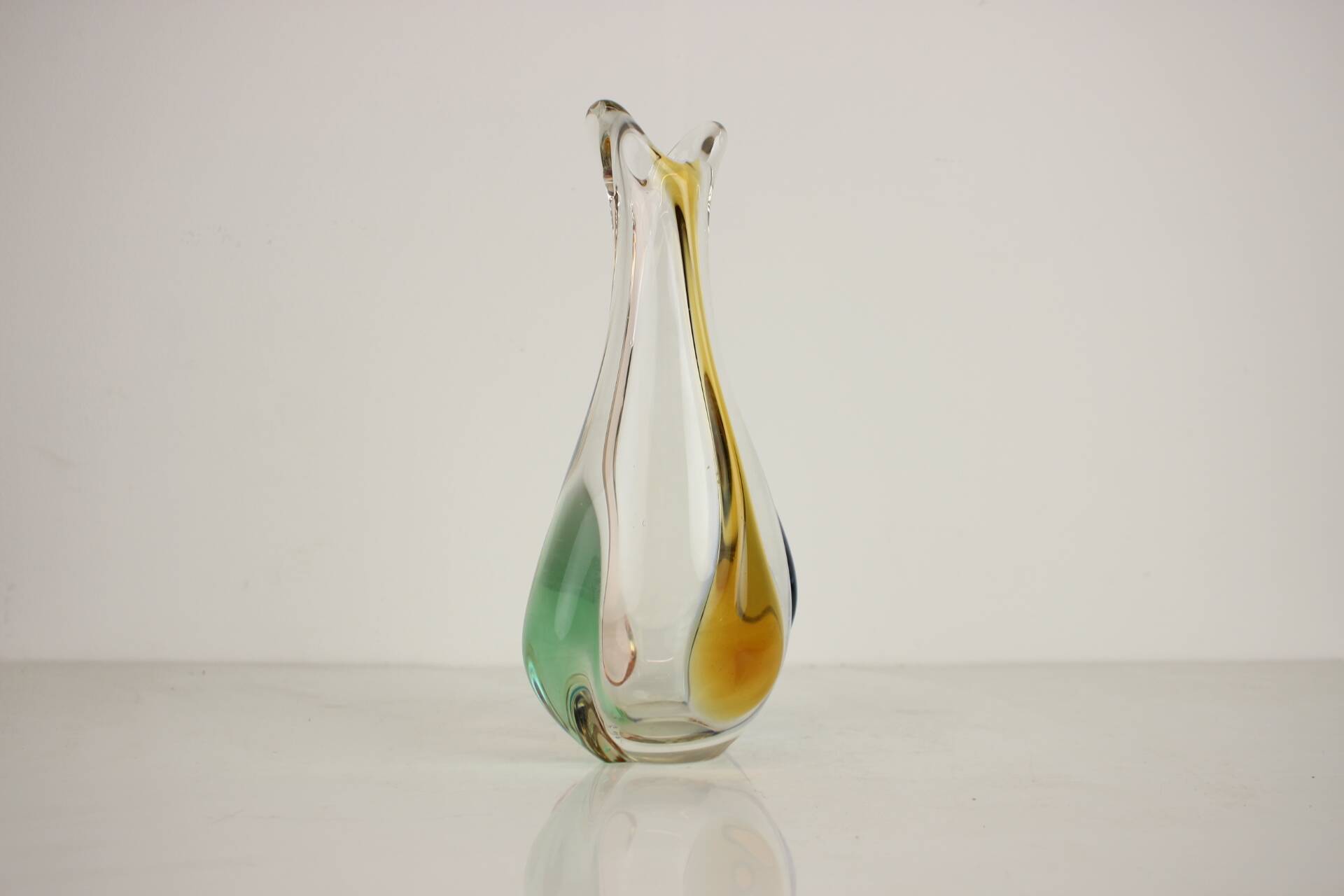 Bohemian Art Glass Vase by Josef Hospodka, 1960's