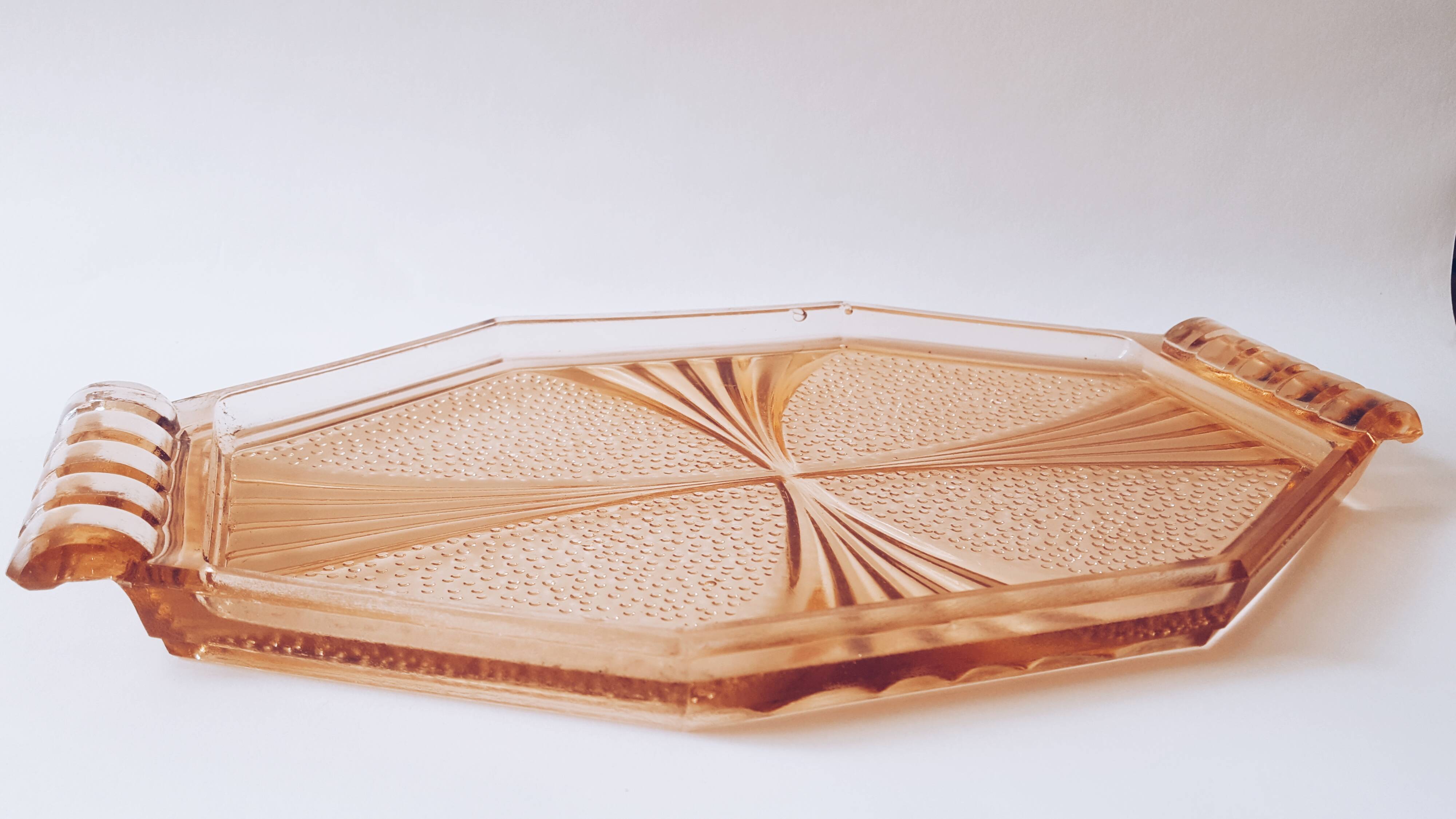 Trio of grapefruit glass trays