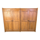 XL wardrobe in solid oak by Kunstmeubelen Depuydt, Belgium, 1960s