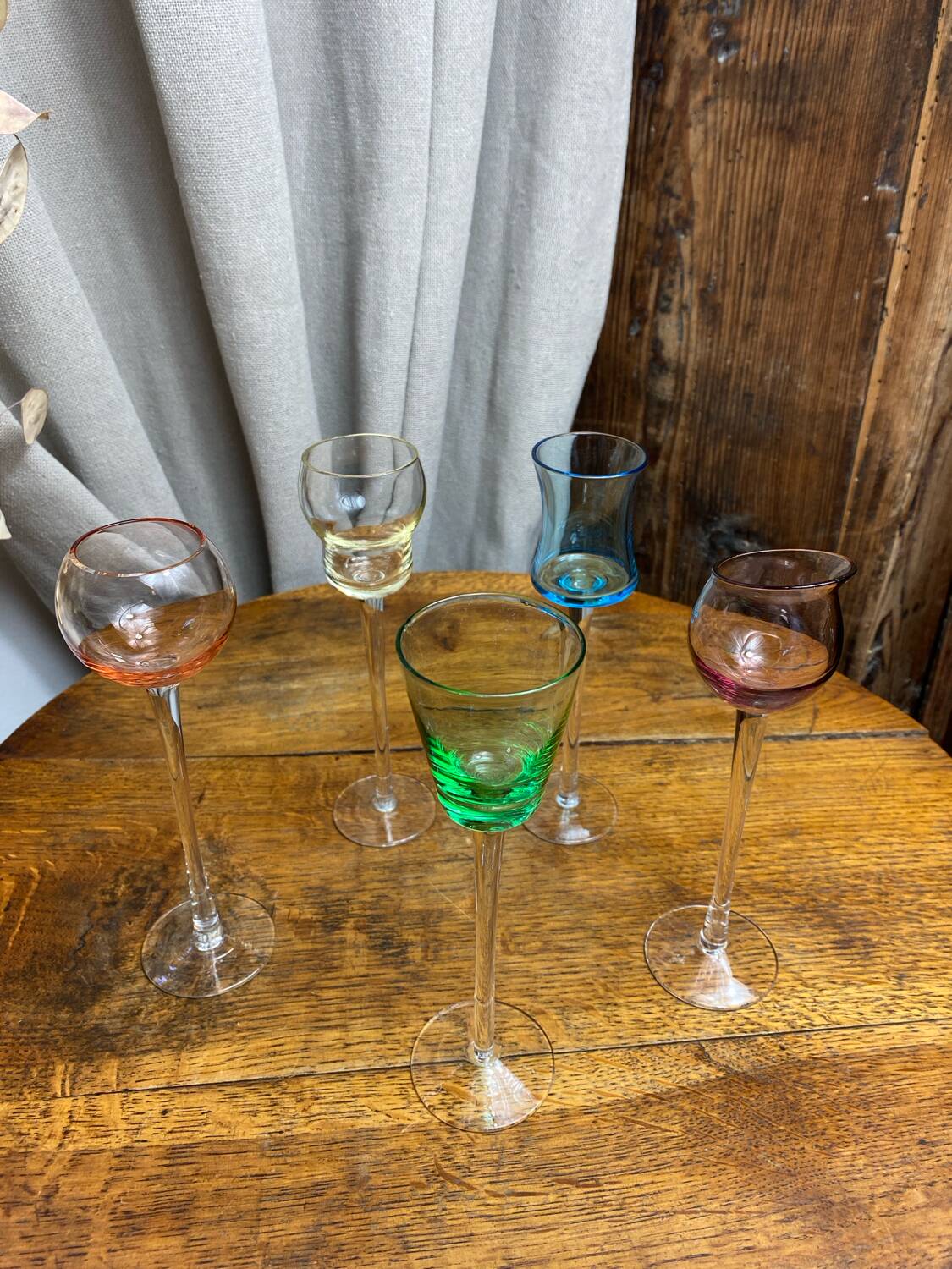 Blown glass liqueur glasses