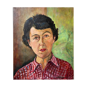 Painting "Self-portrait of the artist" J. Gaeremynck Salon artistes Français 1972