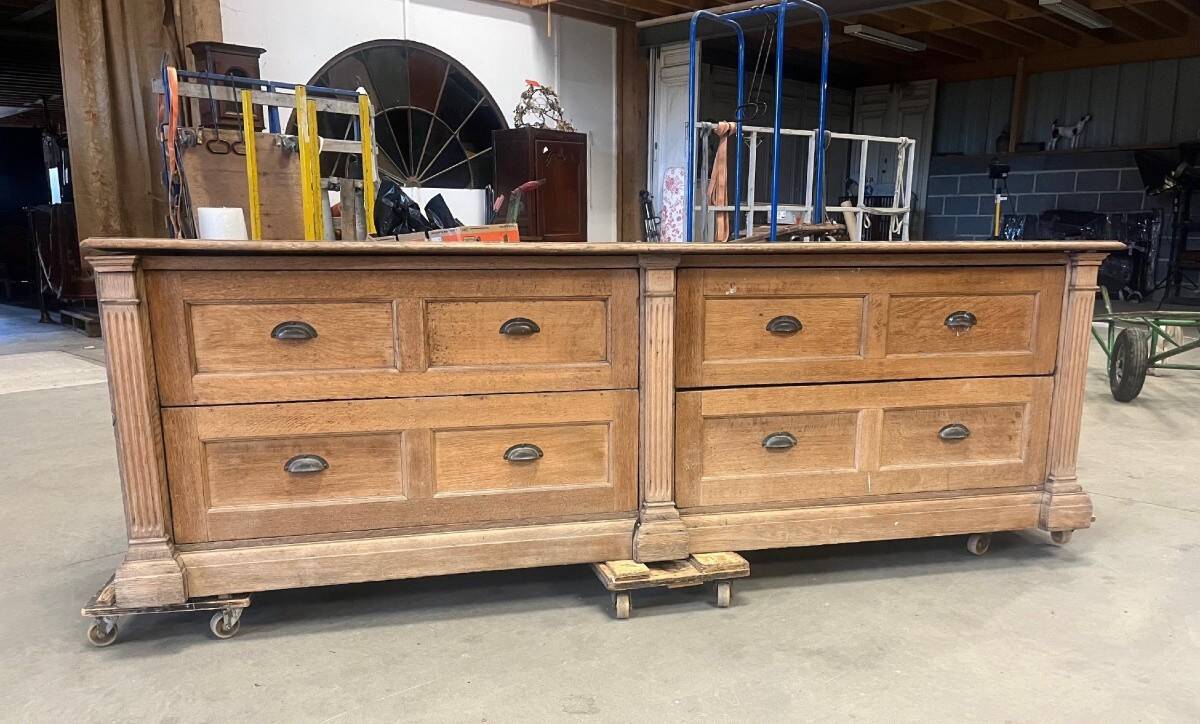 Large oak shop counter