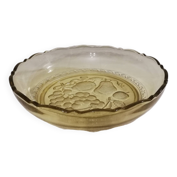 Corbeille à fruits en verre.