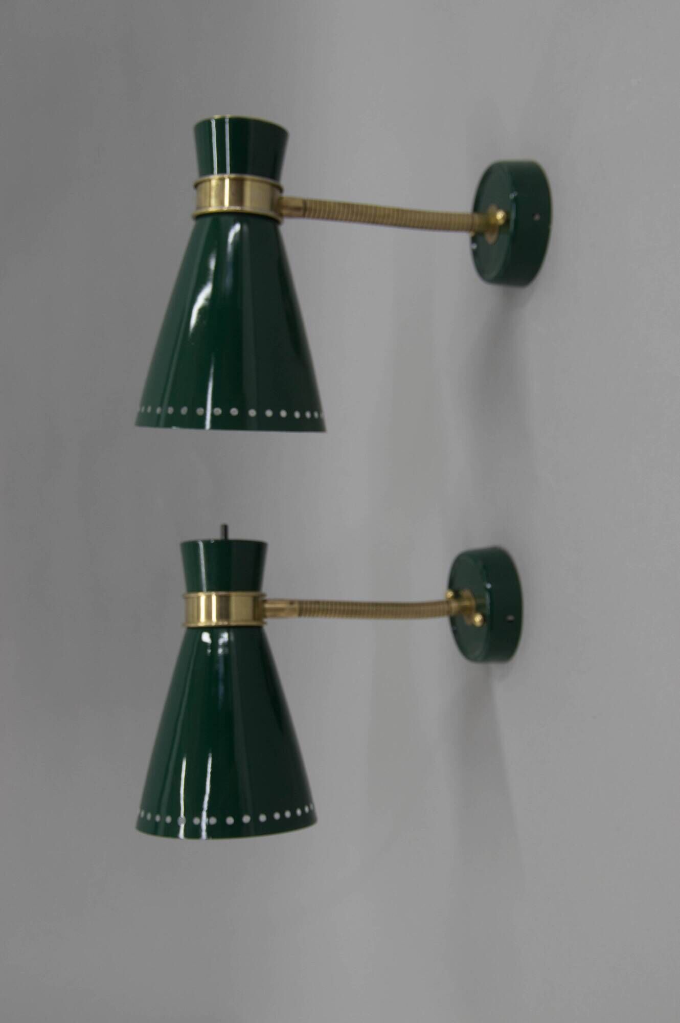 Two Flexible Wall Lamps by Napako in Stilnovo Style, 1960s, Restored