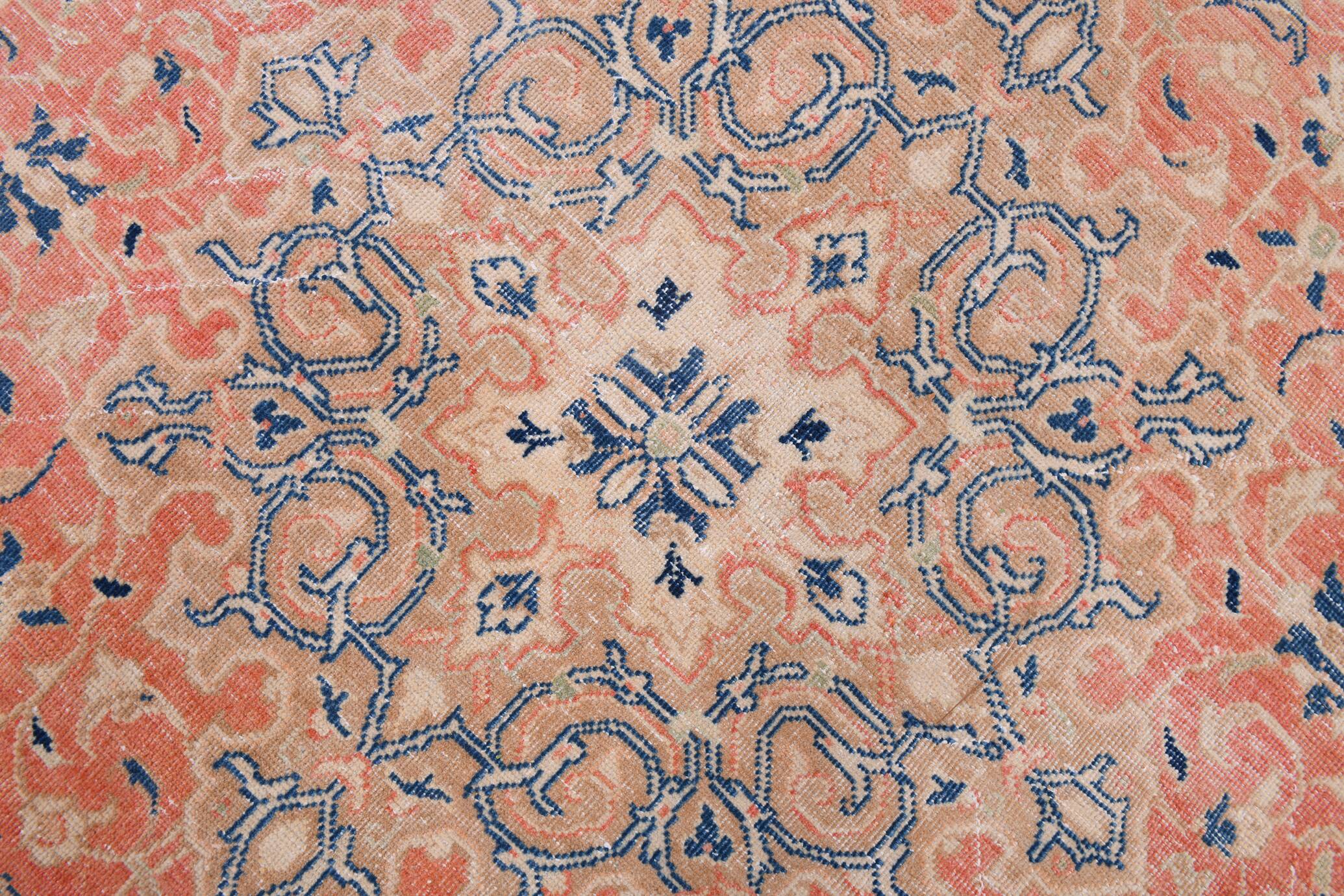 Rare Tapis Persan Ancien, Chef-d’œuvre Fait Main en Laine Naturelle