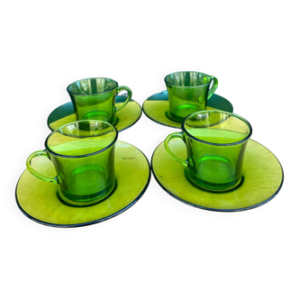 Green transparent cups