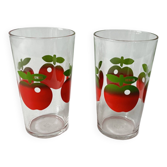 Verres Henkel pomme vintage