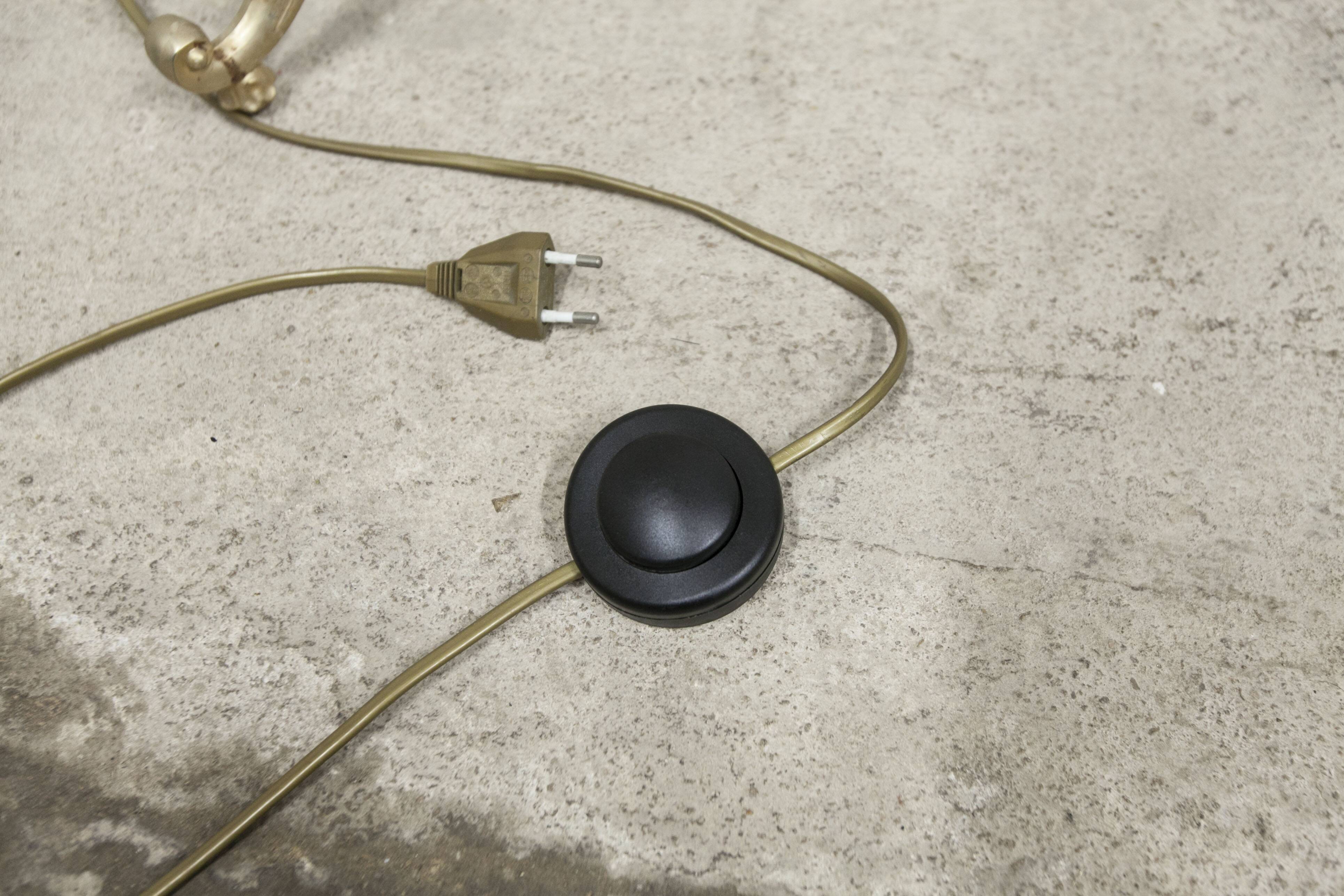 Bronze and white marble floor lamp 1960