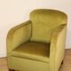 Pair of vintage velvet armchairs with footrest - 1950s