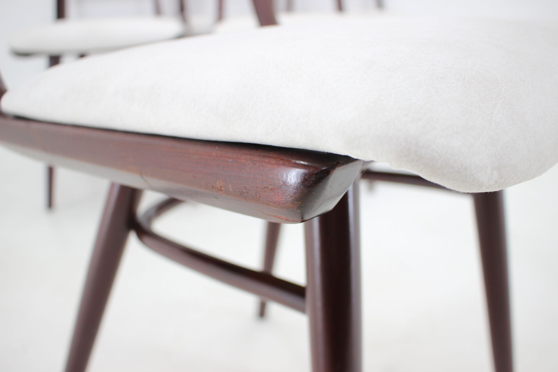 1970s Set of 6 Beech "Boomerang" dining chair ,Czechoslovakia