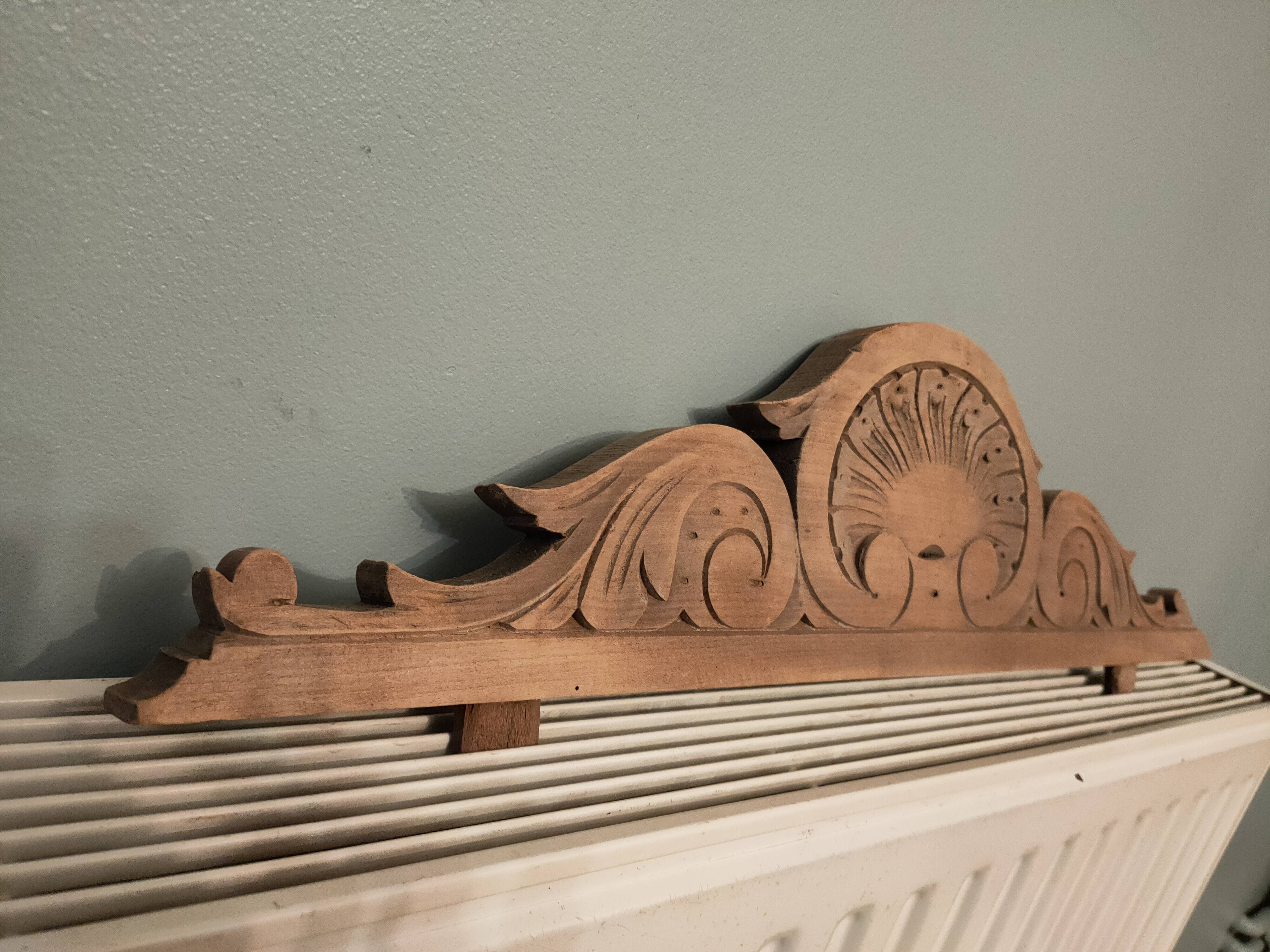 Old solid wood pediment