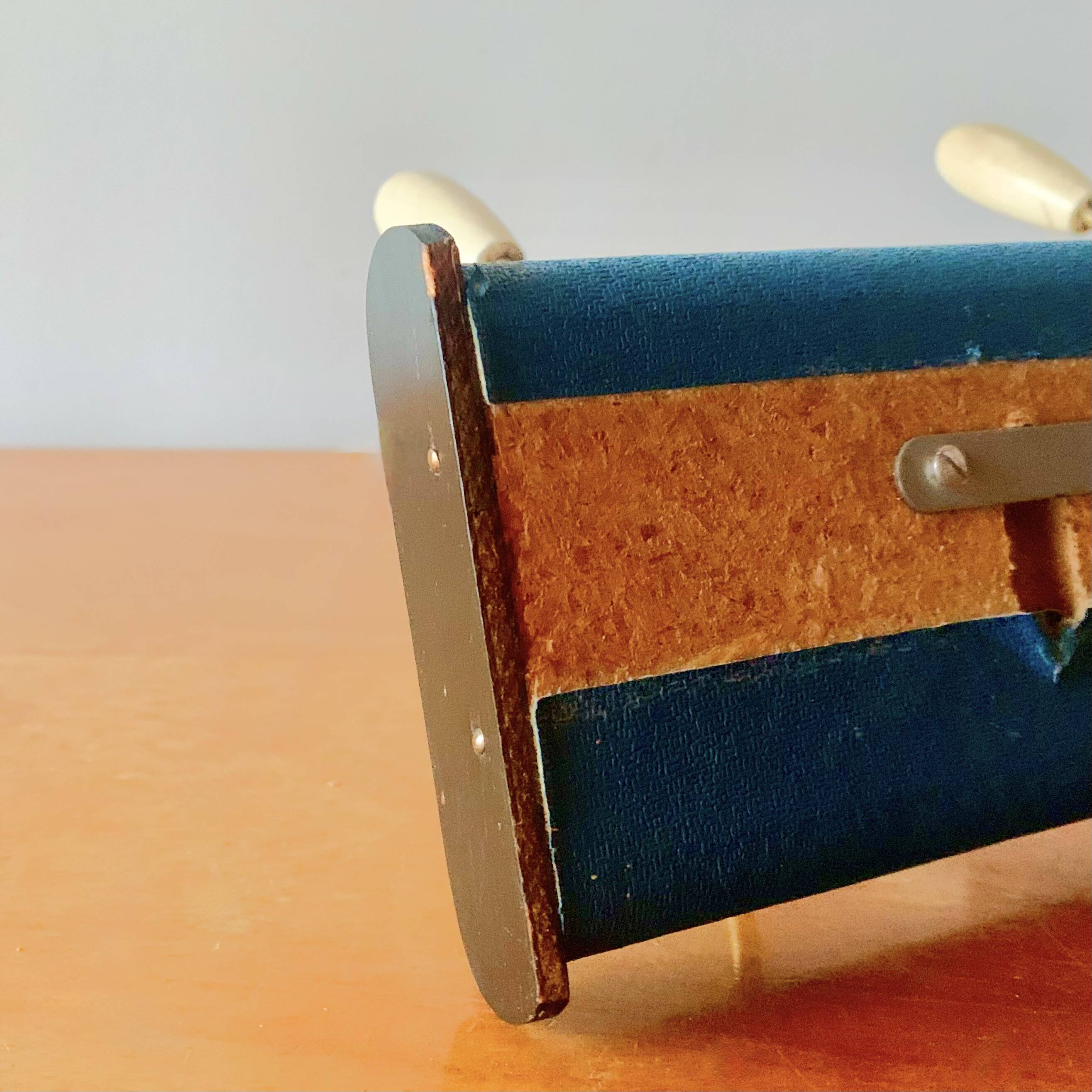 Vintage wall coat rack - 3 brass coat hooks