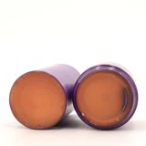 Two purple ceramic roller vases, 1970s