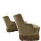 Set of 2 vintage 'gold' armchairs with fringes.
