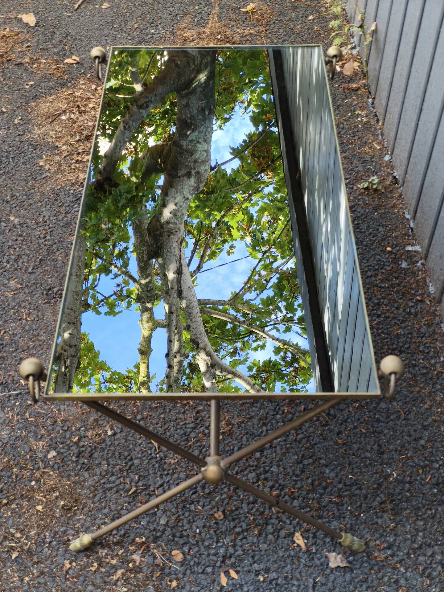 Table basse laiton et verre vintage