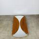 Scandinavian round triptych mirror, teak frame, 1960s.