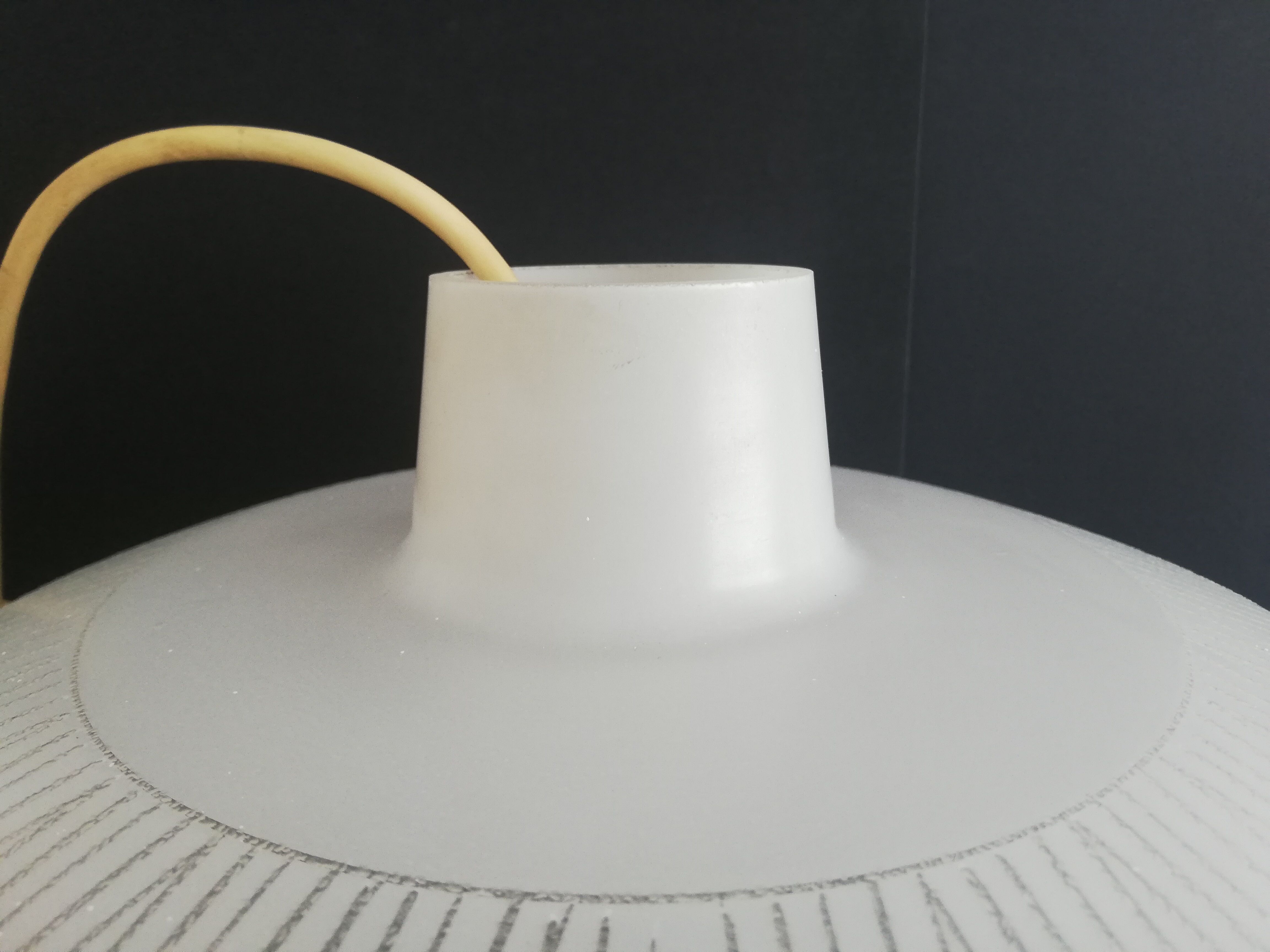 Danish modern mid-century 1950s glass ceiling lamp