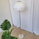 Vintage 1970s Mushroom Floor Lamp: Chrome & White Plastic, Retro Lighting