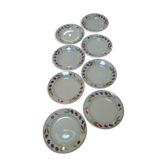 Ensemble de 8 Assiettes plates Jeannine / Gien