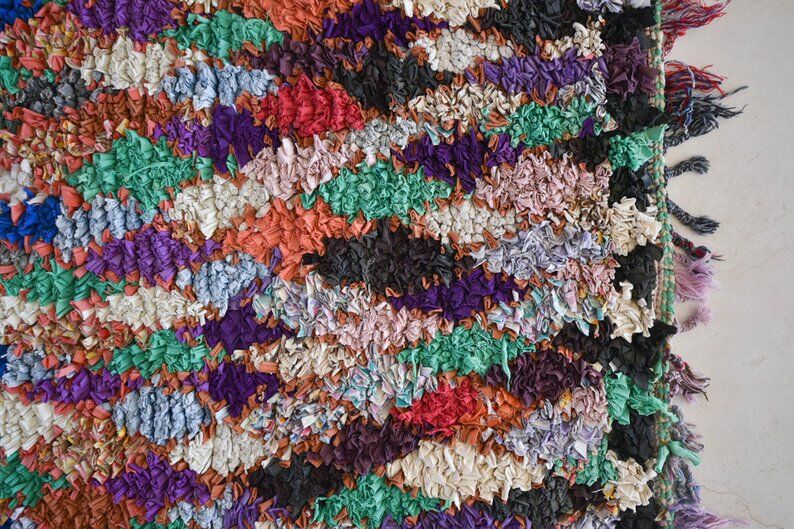 Boucherouite vintage Moroccan rug