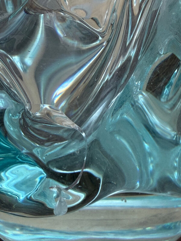 Gros vase daum Nancy croix de lorraine bleu modèle Sorcy 1930