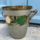 French Cloisonné Champagne Bucket with Fruit Garland & Brass Handles