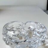 Elegant Empty pocket/ashtray organic floral shape. In crystal. Charles Schneider style. Diam 12 cm