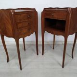 Pair of marquetry bedside tables