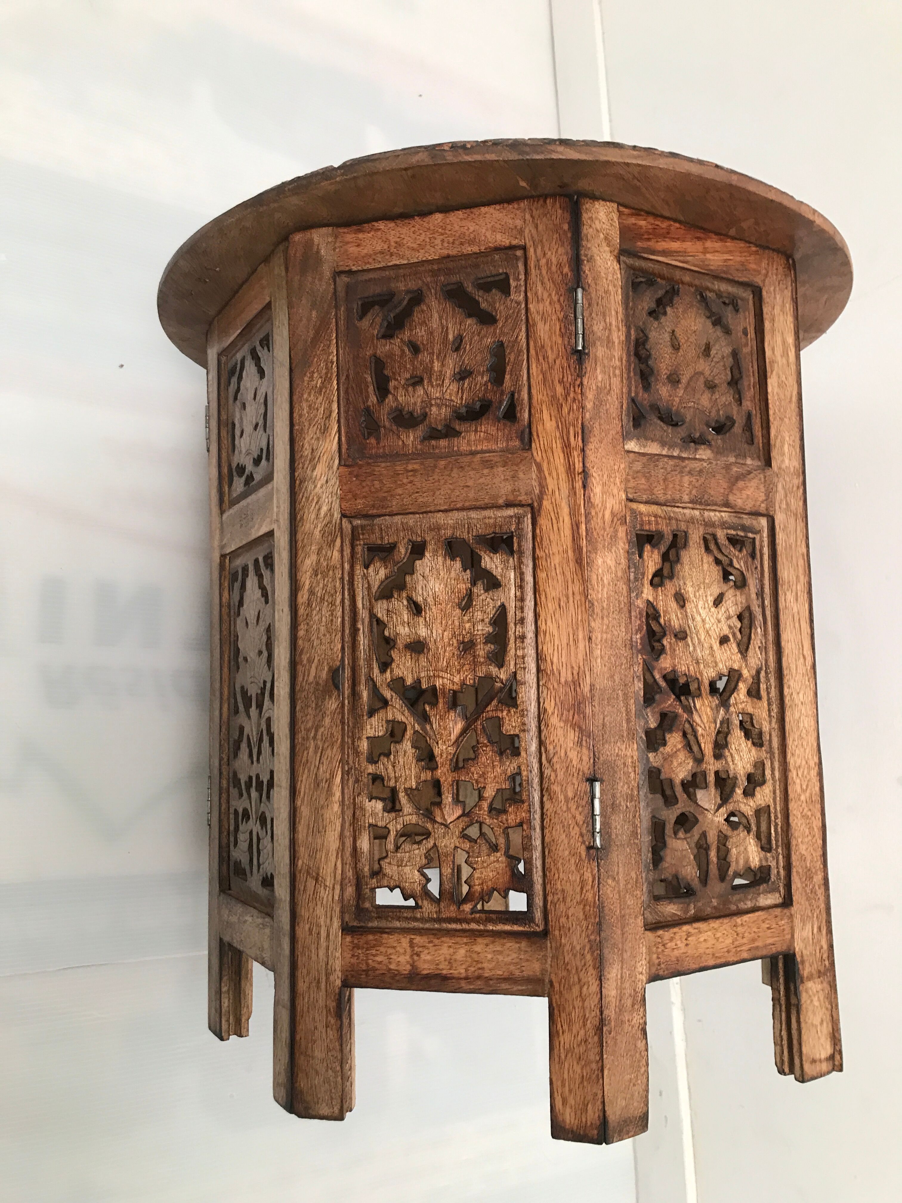 Exotic wooden coffee table carved molding