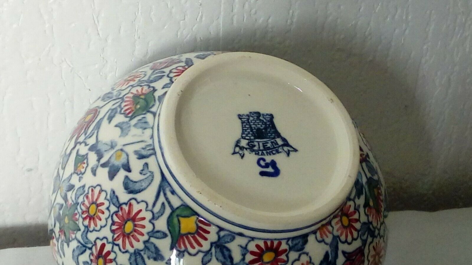 Bonbonniere en faience de gien decor cachemire