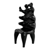 Fauteuil sculptural en bois noir massif roumain des années 1980 par Paul Covaci du 20e siècle