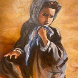 Portrait d’une jeune fille, signée J Hallard XX siècle