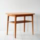 1960s Scandinavian oak coffee table with slatted shelf